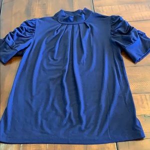 Navy shirt with puff sleeves Sz M